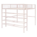 Loft Bed With 4 Tier Shelves And Storage