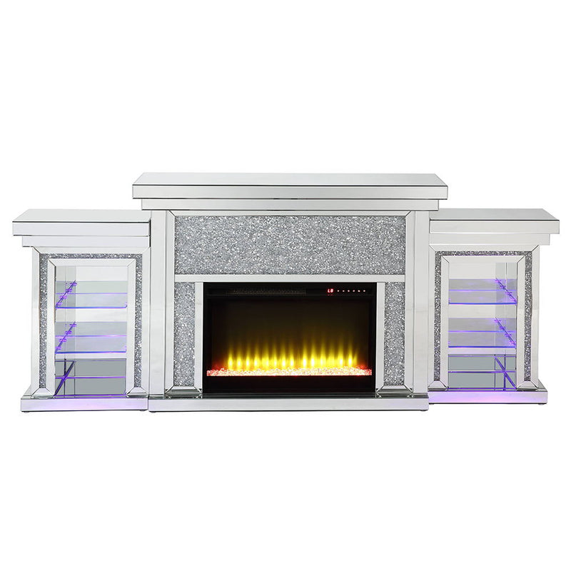 Noralie - Fireplace - Mirrored - Wood - Atlantic Fine Furniture Inc