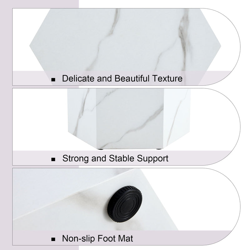 Modern Coffee Table With Complex Texture Patterns, Stylish And Durable Design - White