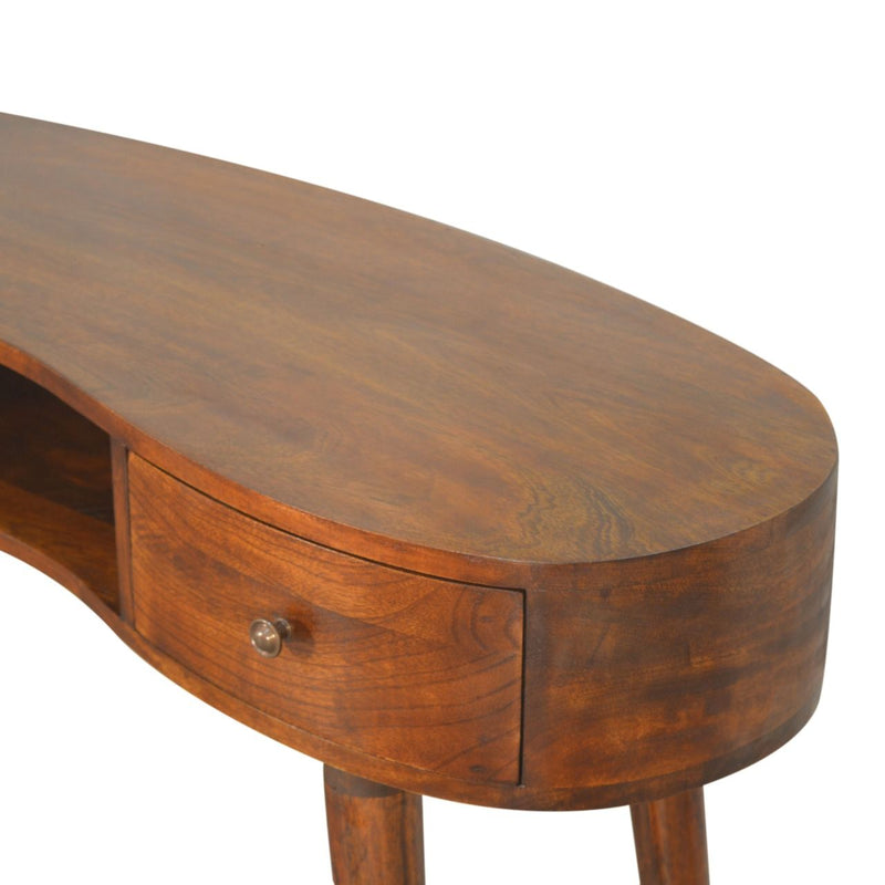 Wave Writing Desk, 2 Drawer - Chestnut