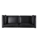 Contemporary 3 Seater Sofa With Tuxedo Arms - Black