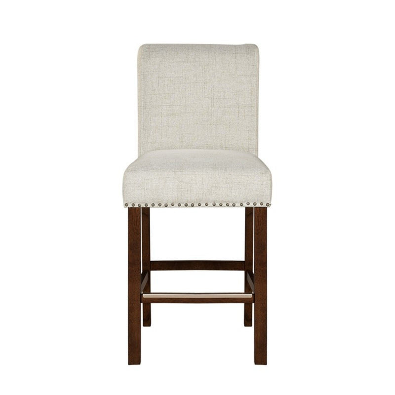 Upholstered Counter Stool With Nailhead Trim (Set of 2)