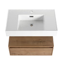 Wall Mounted Bathroom Vanity With Resin Sink And Soft Close Drawer In Imitative - Imitative Oak