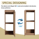 Modern Imitative Wall Mounted Bathroom Vanity With Resin Sink And Side Cabinet