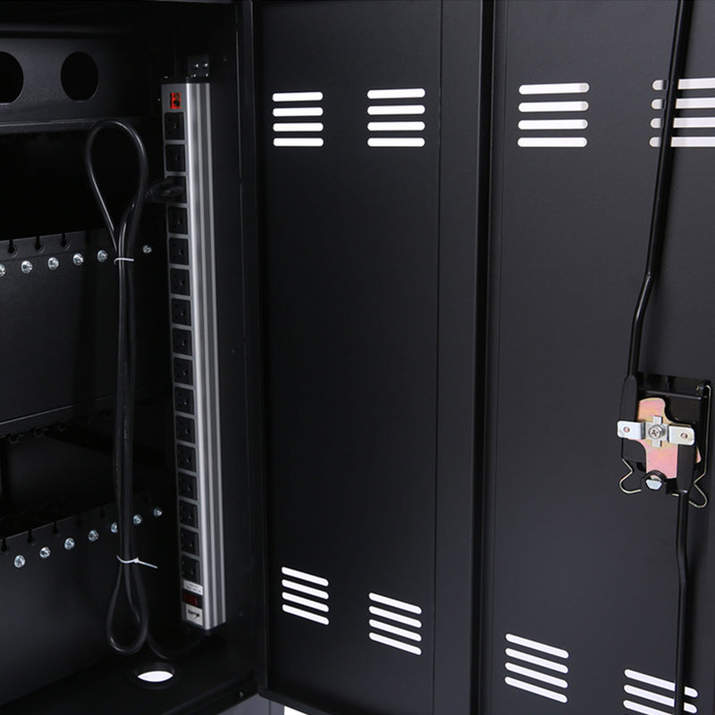 Mobile Charging Cart And Cabinet For Tablets Laptops 32-Device - Matt Black