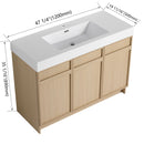 Freestanding Bathroom Vanity With Resin Sink & Soft Close Cabinet Doors