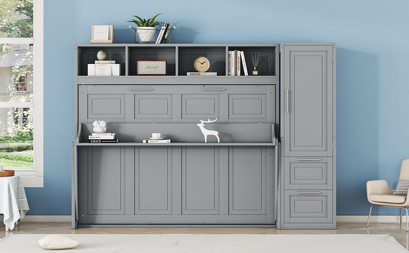 Space Saving Murphy Wall Bed With Closet And Drawers
