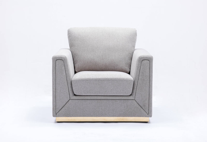 Valin - 3 Piece Living Room Set Meeting Room And Small Apartment Sofa Loveseat Chair - Gray
