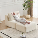 Single Chaise Longue With Movable Ottoman For Living Room