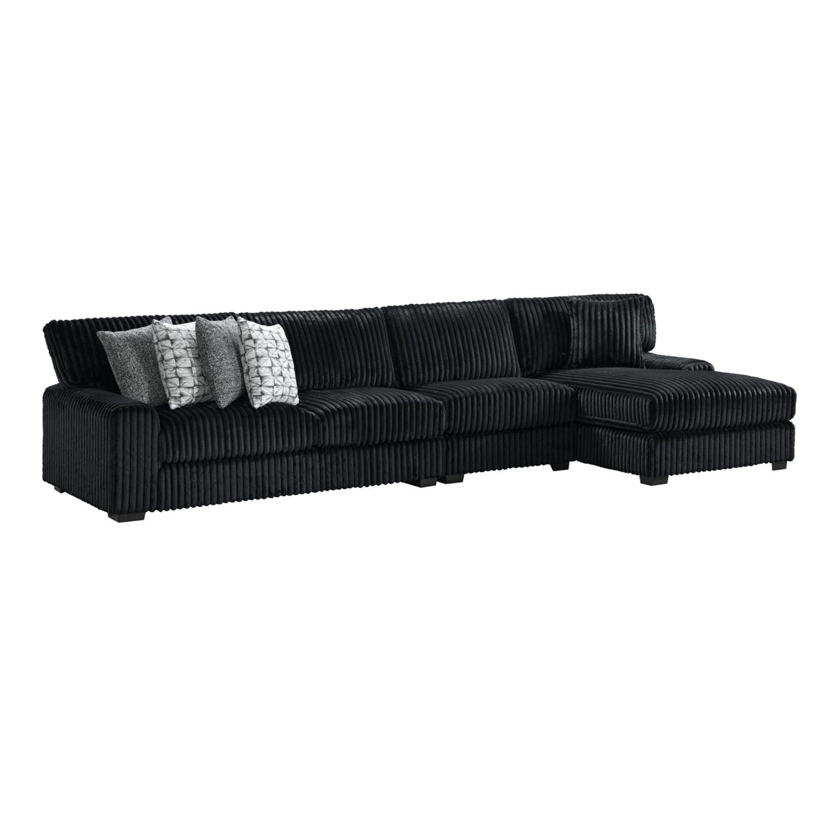 Nightfall Sectional Set With 1 Pillow in Black by Elements International, view 2