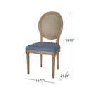 Elegant Dining Chair Set With Cane And Fabric Upholstery