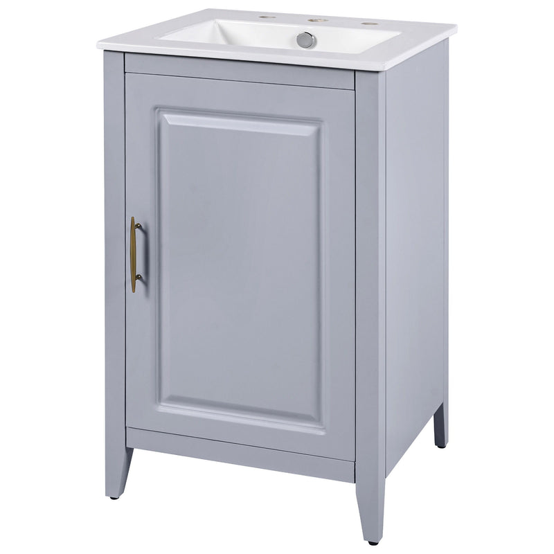 Modern Bathroom Vanity With Sink, Functional Drawer, Soft- Closing Door
