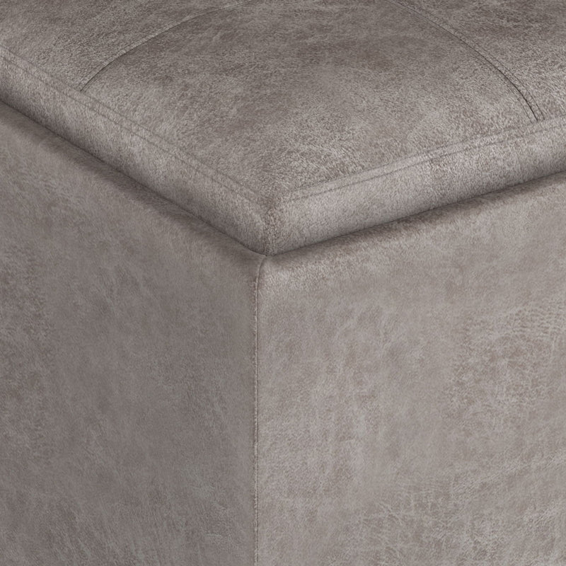 Rockwood - Upholstered Cube Storage Ottoman With Tray