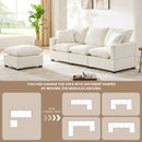 Modern Modular Sofa, 4 Seat Chenille Sectional Couch Set With 2 Pillows Included, Freely Combinable Indoor Funiture For Living Room