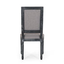 French Country Style Dining Chair With Upholstered Seating And Fluted Legs