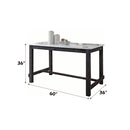 Yelena - Counter Height Table - Marble & Weathered Espresso - Atlantic Fine Furniture Inc