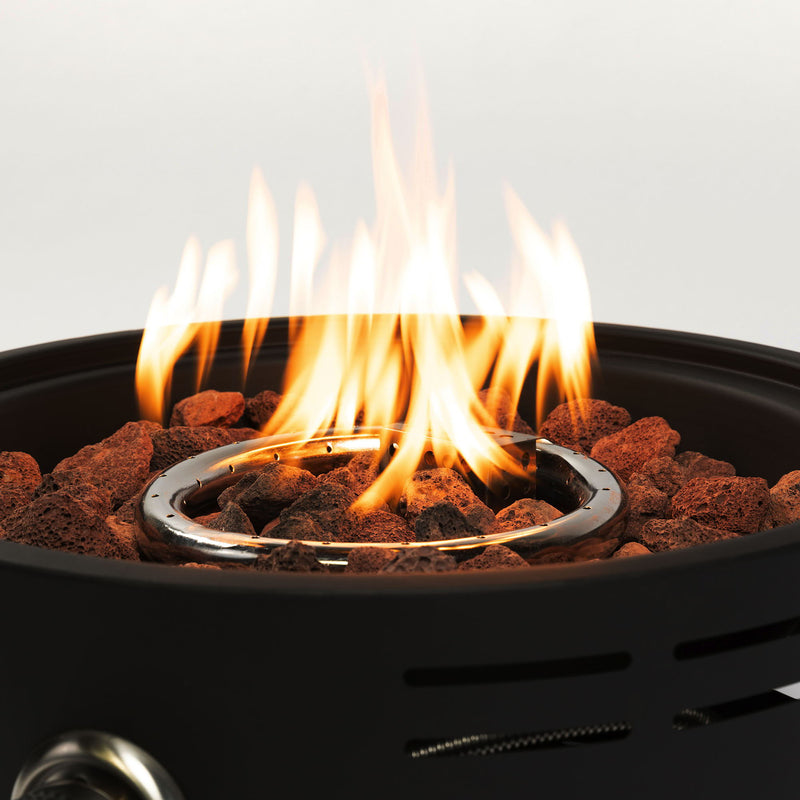 15" Propane Tabletop Gas Fire, 40000 Btu Round Steel Fire Pit For Outdoor Living Room Garden Balcony - Black