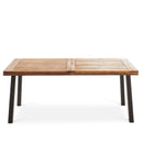 Della - Modern Industrial Dining Table With Acacia Wood Top - Teak