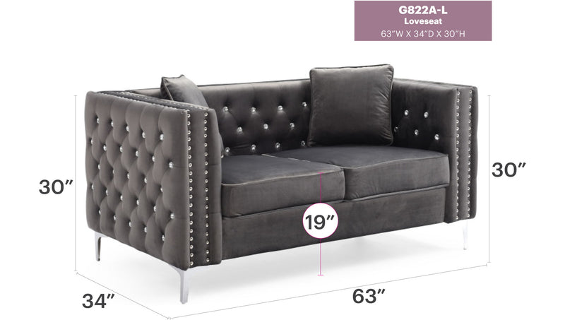 Elegant Track Arm Loveseat