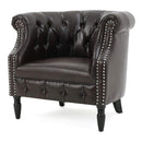 Celestialis - Upholstered Club Chair With Tub Design And Rolled Recessed Armrests