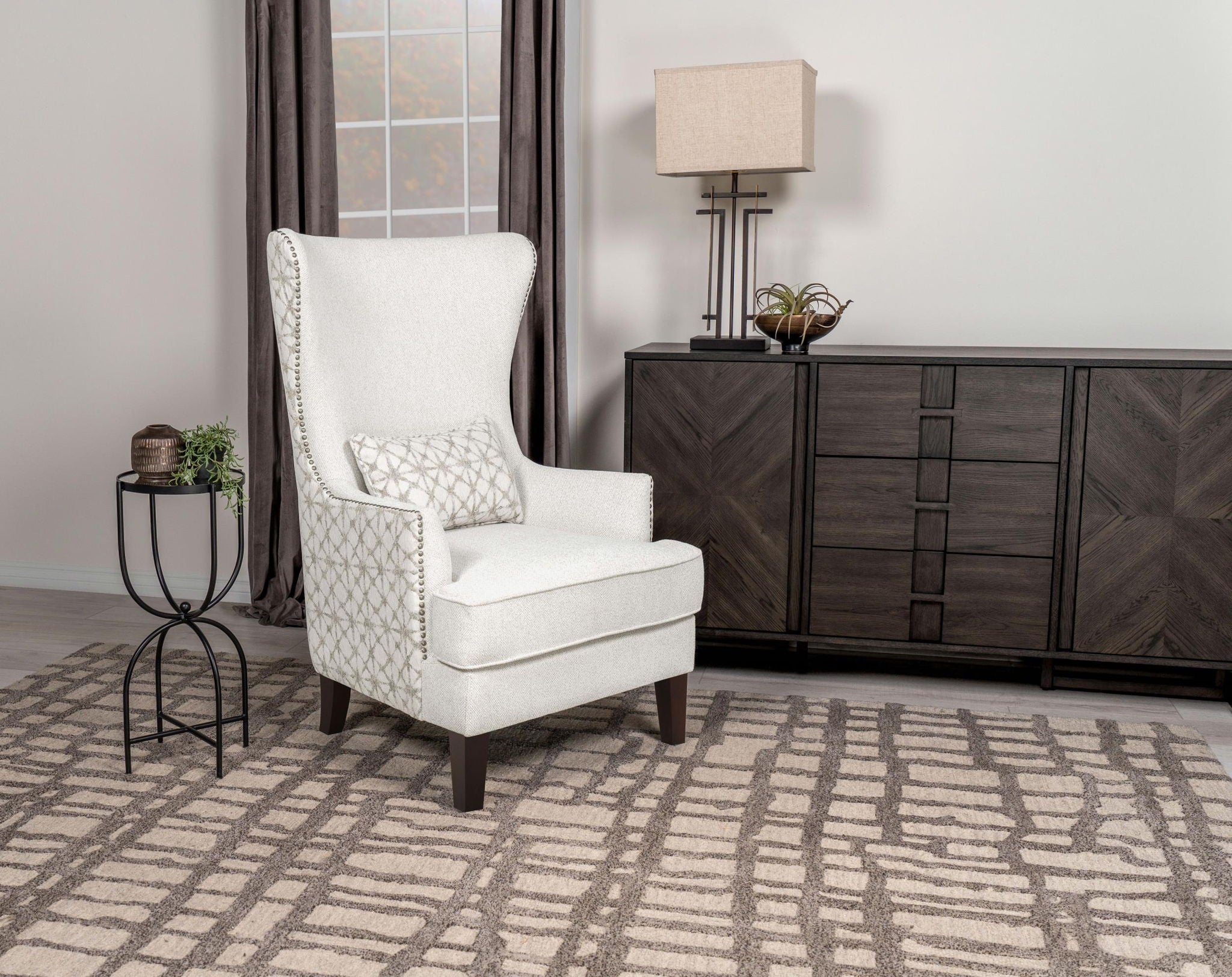Pippin Upholstered High Wingback Accent Chair Latte - Atlantic Fine Furniture Melbourne FL