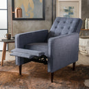 Mid-Century Modern Recliner With Button Tufted Waffle Stitch