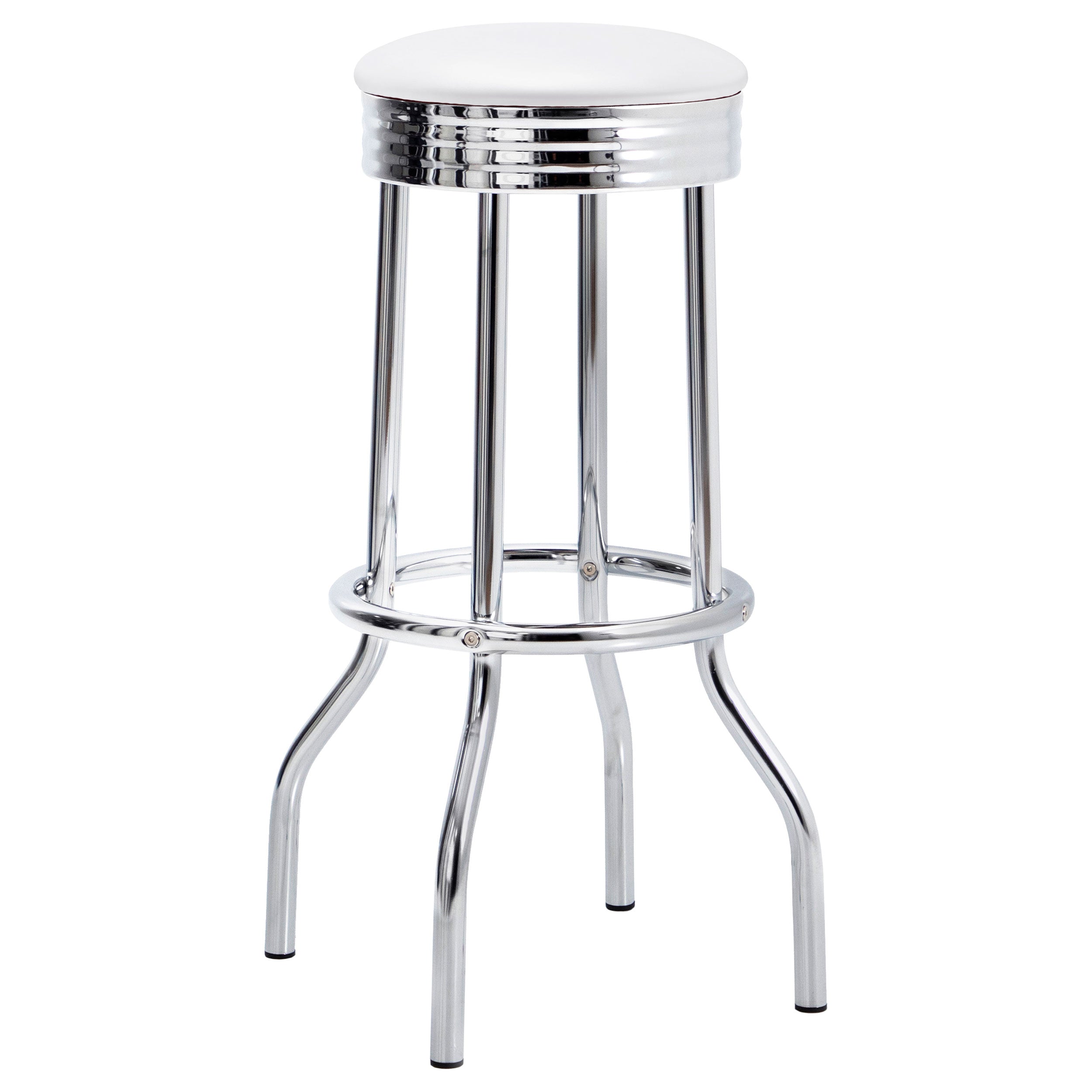 Retro 3-piece Round 1950s Bistro Pub Bar Table Set White — view 4