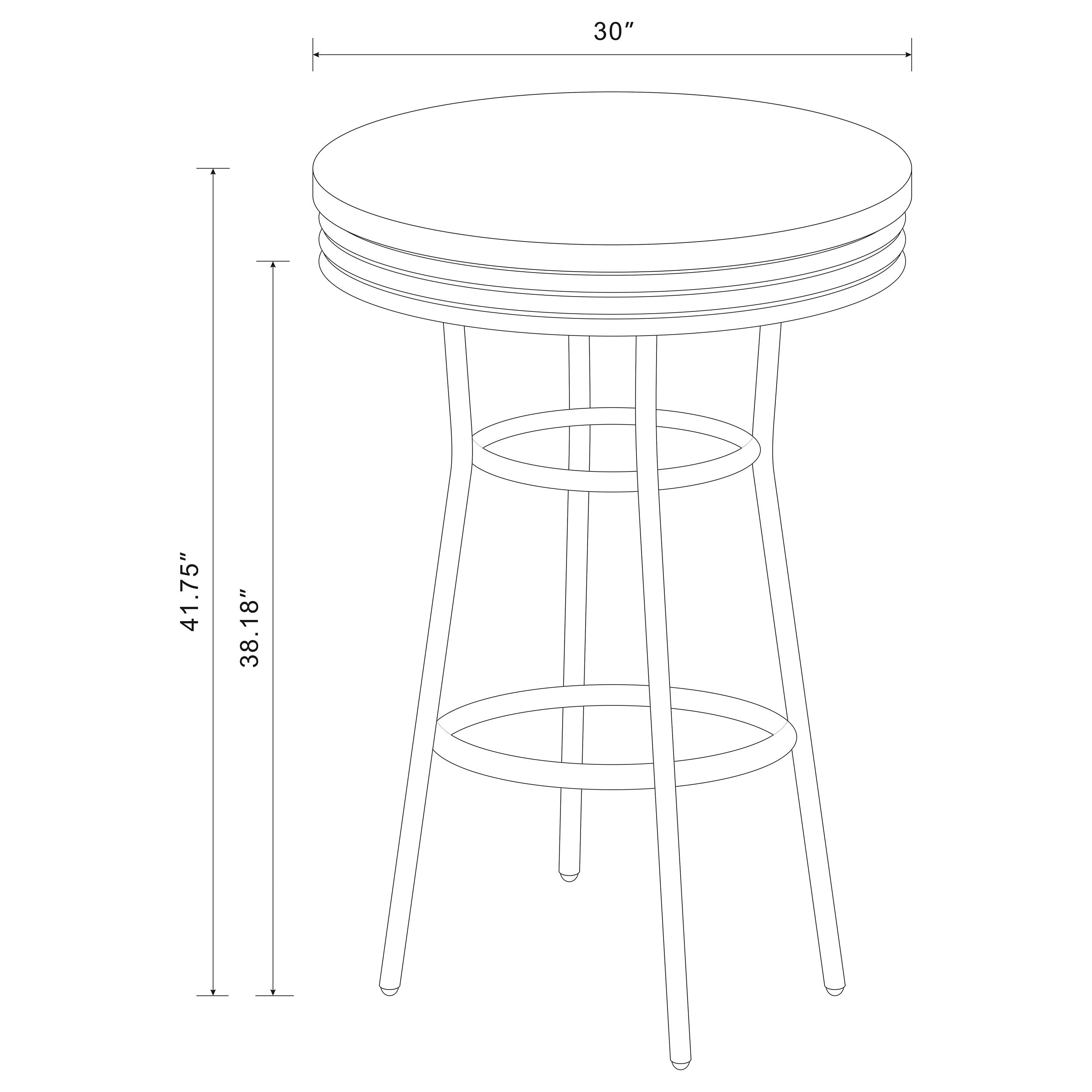 Retro Round 30-inch 1950's Bistro Pub Height Bar Table White — view 4