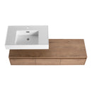 Modern Wall Mounted Bathroom Vanity With Resin Sink And Soft Close Drawer