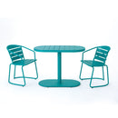 3 Piece Elegant Outdoor Bistro Set With 2 Chairs And Oval Table