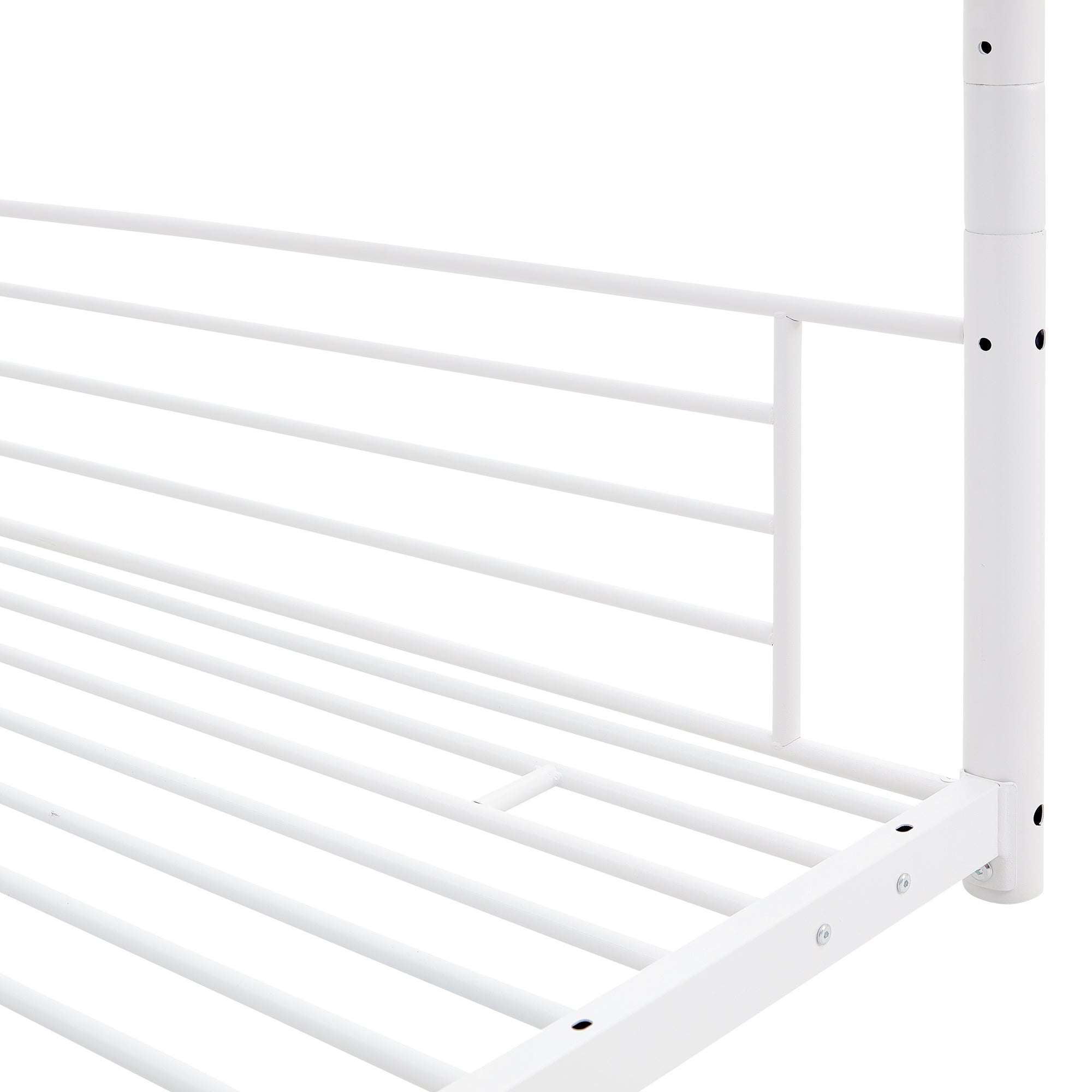 Full-Full-Full Metal  Triple Bed  with Built-in Ladder, Divided into Three Separate Beds,White(OLD SKU:LP000297AAK) - Atlantic Fine Furniture Melbourne FL