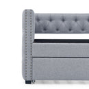 Inspired Upholstered Daybed With Trundle, Button Tufted