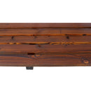 Rustic Country 2 Person Wooden Wagon Wheel Bench With Slatted Seat And Backrest - Brown