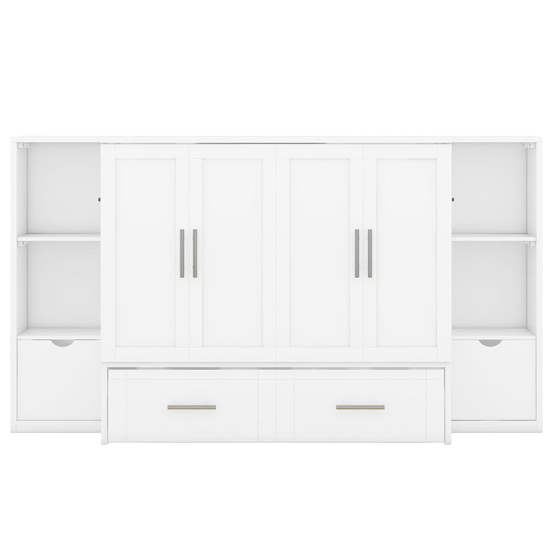 Murphy Bed With Shelves, Drawers And USB Ports