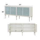 Ansaldo - Console Cabinet - Pearl White & Silver Shimmer