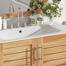 Bathroom Vanity With Ceramic Sink, Freestanding Cabinet - Antique Natural / Brown