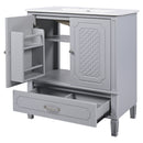 Vintage Style Bathroom Vanity With Sink, Multi Functional Storage, Soft-Closing Door
