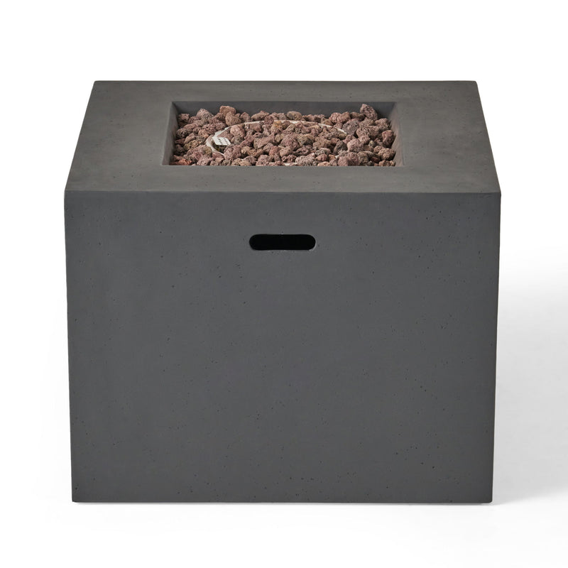 Outdoor Patio Square Gas Burning Concrete Fire Pit 40,000 Btu
