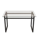 Modern Minimalist Rectangular Dining Table With Tempered Glass Top