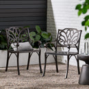 Patio Cast Aluminum Outdoor Dining Chairs (Set of 2) - Bronze