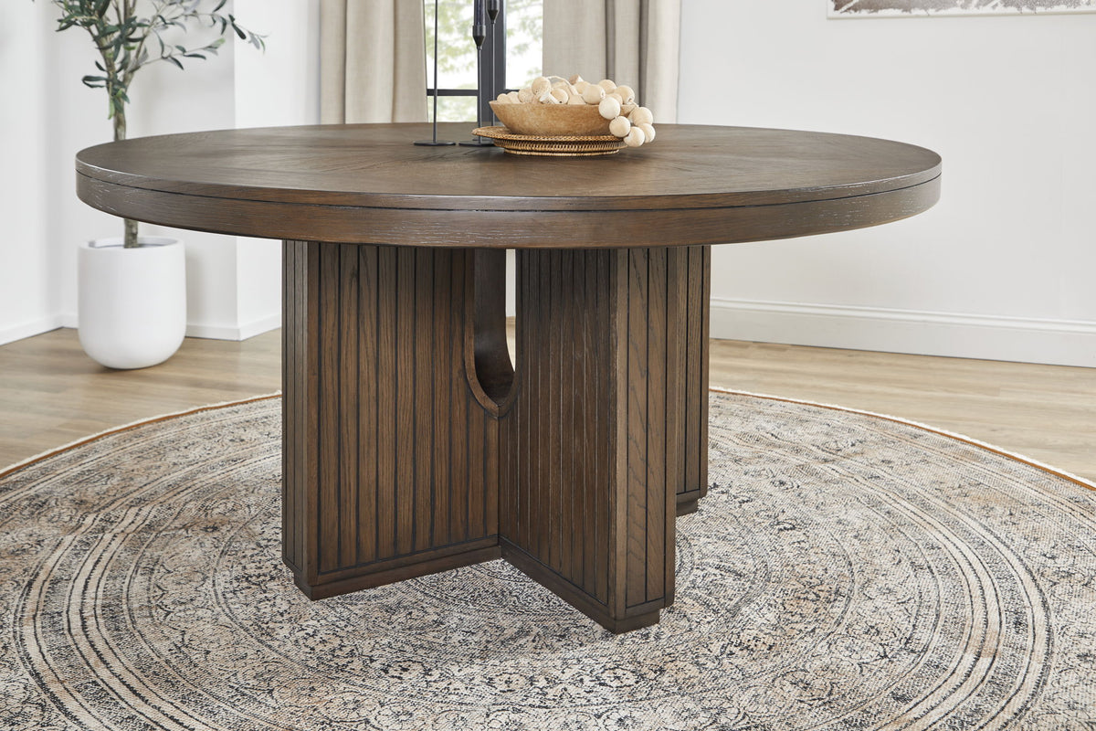 Athens - Round Dining Table - Chocolate Brown