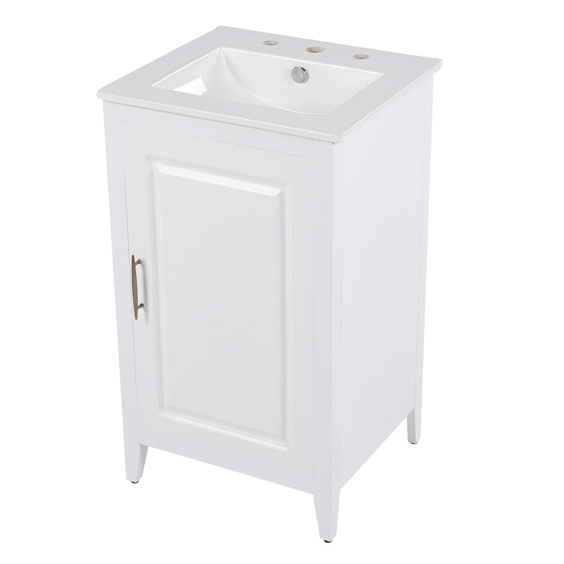 Modern Bathroom Vanity With Sink, Functional Drawer, Soft- Closing Door