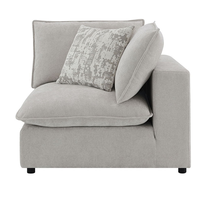 Marisa - Modular Wedge With Pillow - Beige Boucle