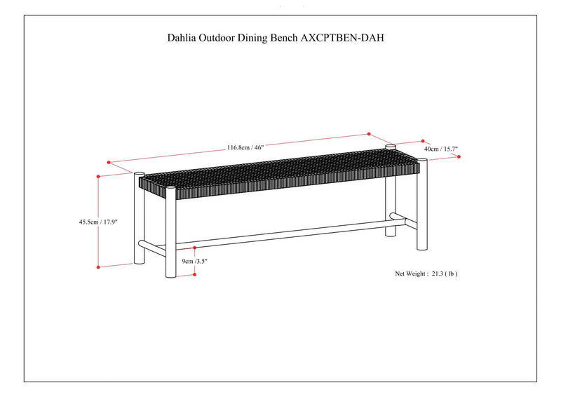 Dahlia - Outdoor Indoor Bench