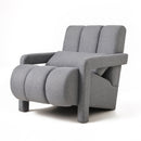Modern Upholstered Accent Chair, Comfortable Linen Fabric With A Pillow For Living Room