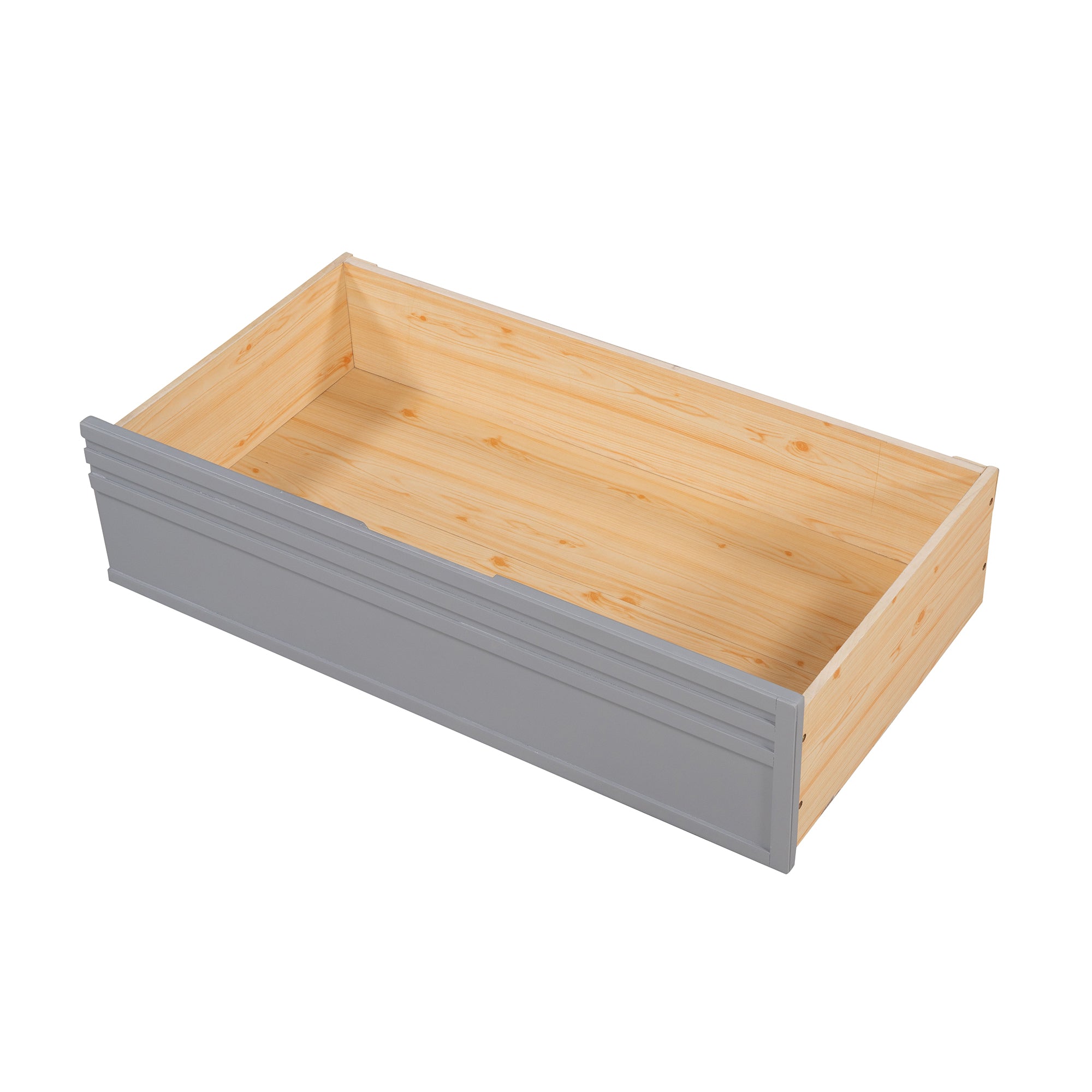 Twin over Twin Wood Bunk Bed with Two Drawers - Gray - Atlantic Fine Furniture Melbourne FL