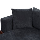 Modern L Shaped Sectional Sofa With Chenille Upholstery And Wooden Storage