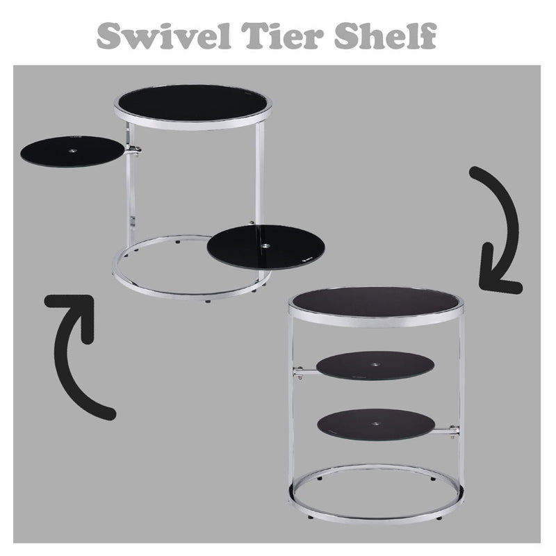 Lynch - Accent Table - Black & Chrome Finish