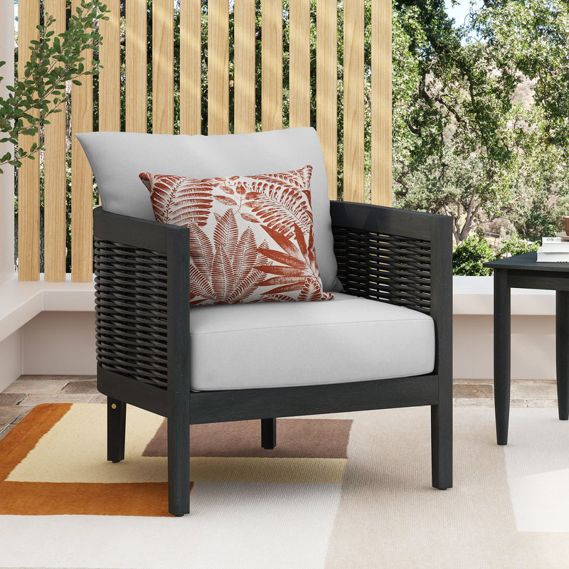 Outdoor Acacia Wood Club Chairs With Cushions