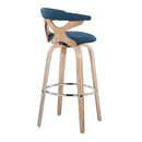Gardenia - Contemporary Fixed Height Barstool With Swivel With Round Footrest (Set of 2)